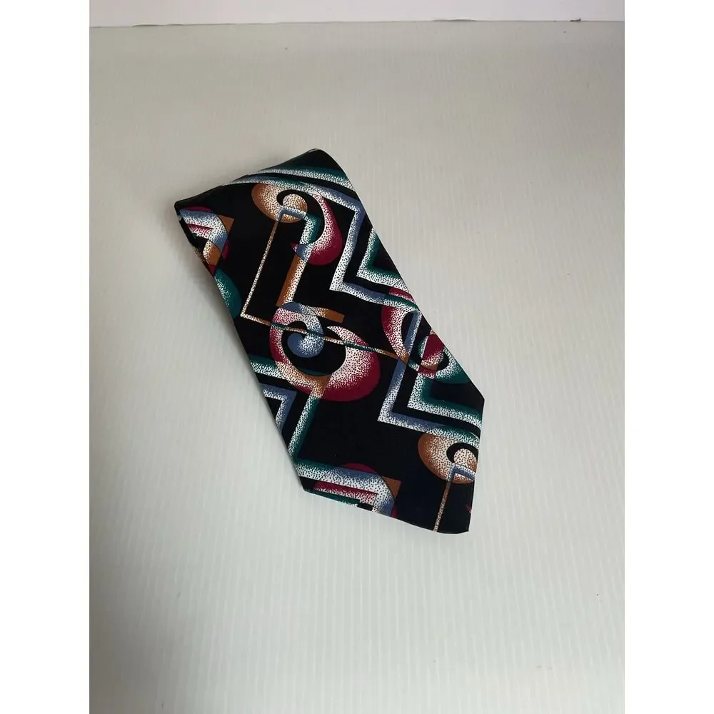Vintage Tie 90s Surrey Micro Magic Geometric Abstract Pattern Made in USA
